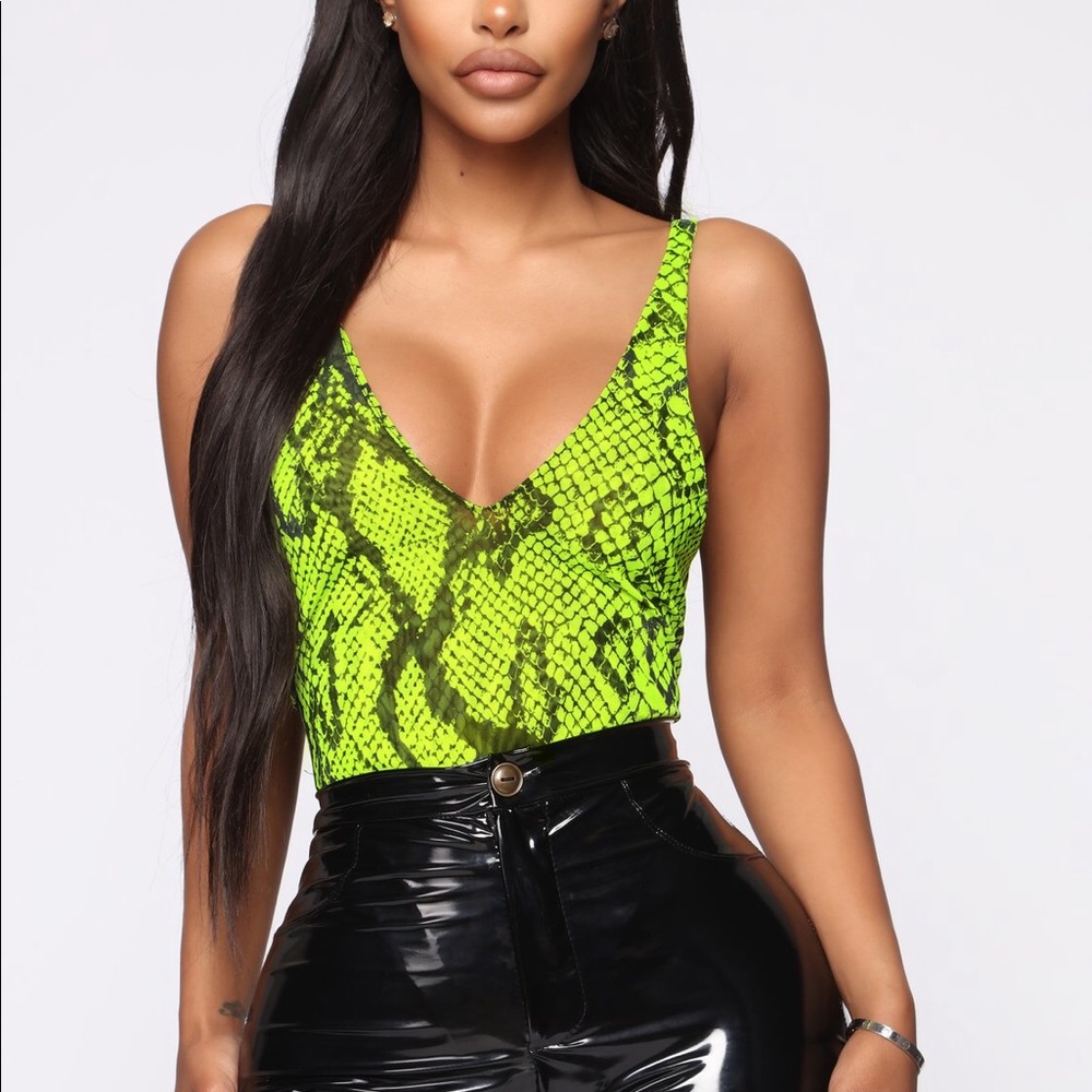 Fashion Nova Wild Thoughts Neon Bodysuit Medium